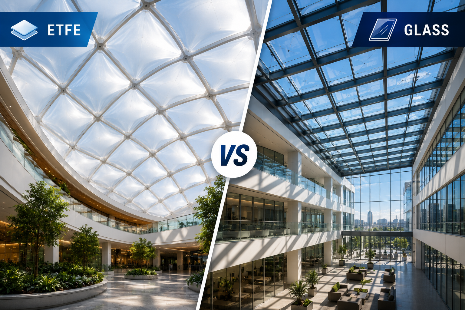 ETFE Skylight vs Glass Skylight